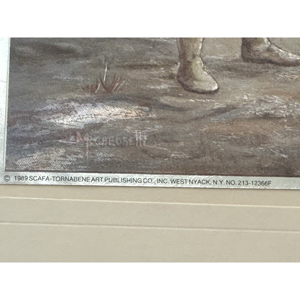 Native American Indian 1989 signed by M. Caroselli 8x6 Framed Home Decor Collect - Picture 3 of 7